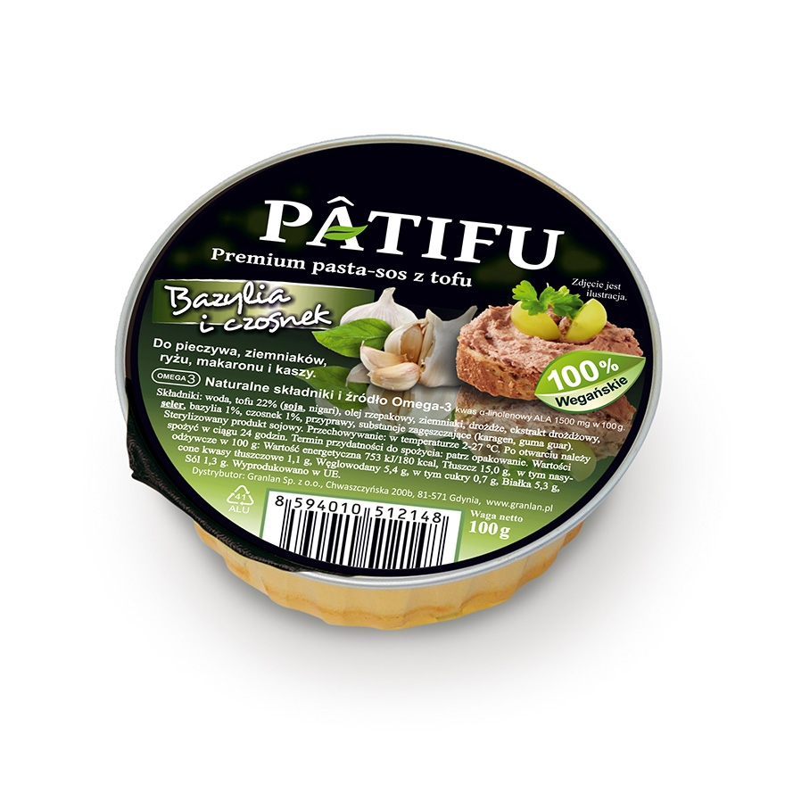 Pasta Patifu bazylia i czosnek 100g