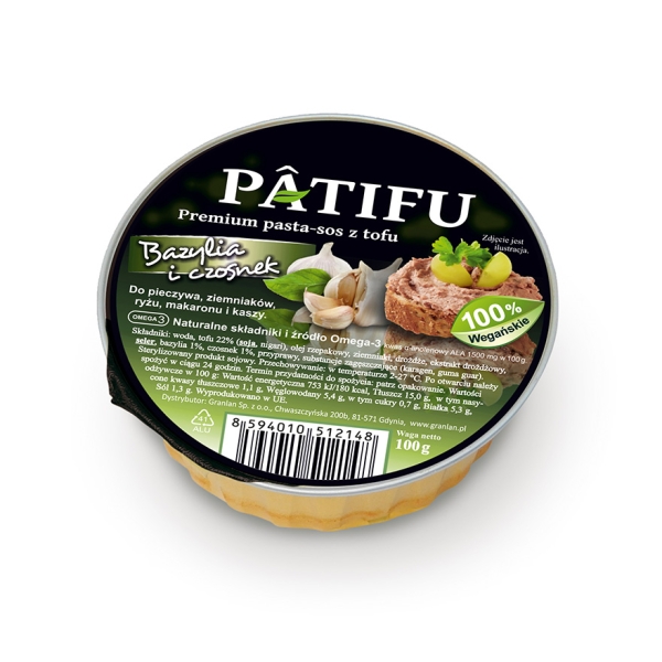 Pasta Patifu bazylia i czosnek 100g