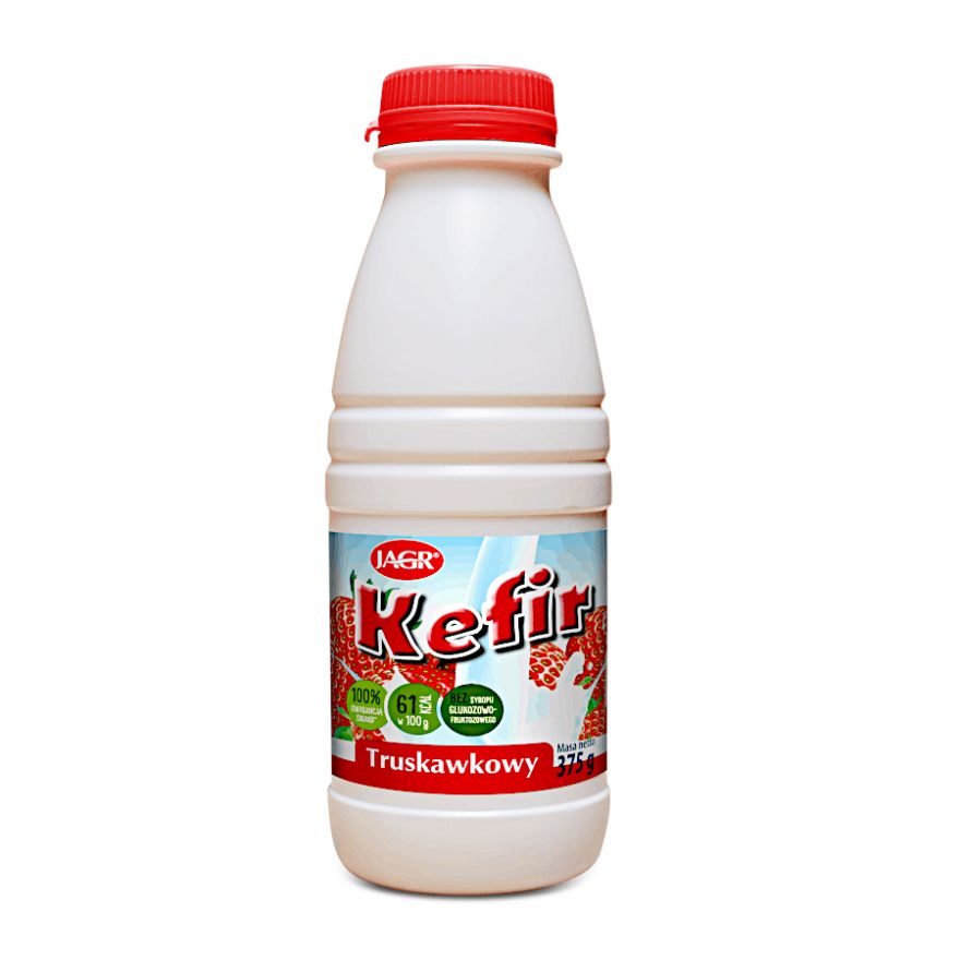 Kefir truskawkowy jagr butelka 375g
