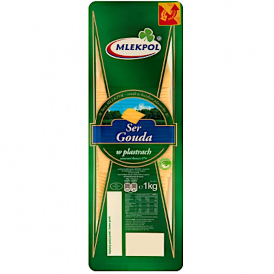 Ser plastry gouda tacka 1kg mlekpol