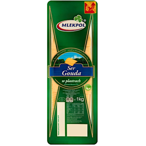 Ser plastry gouda tacka 1kg mlekpol
