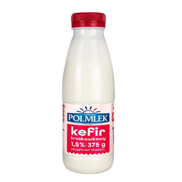 Kefir truskawkowy POLMLEK butelka 375g