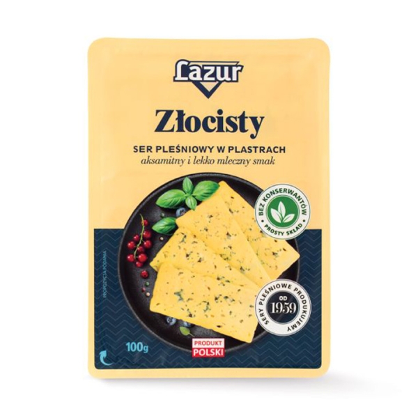 Ser Lazur złocisty plastry 100g